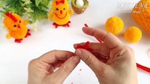 ?Цыпленок из пряжи/Пасхальные поделки ? Pom Pom Easter Chicken Making