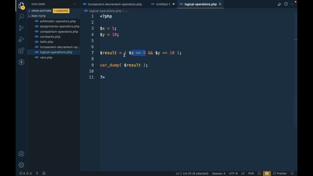 Logical Operations in PHP смотреть онлайн