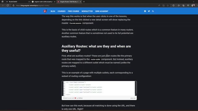 Named Multiple Router-Outlet (Auxiliary Router-Outlet) Angular смотреть онлайн
