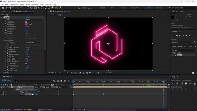 Neon Logo Animation Tutorial in After Effects смотреть онлайн