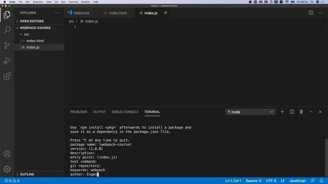 Webpack Инициализация проекта 2 смотреть онлайн