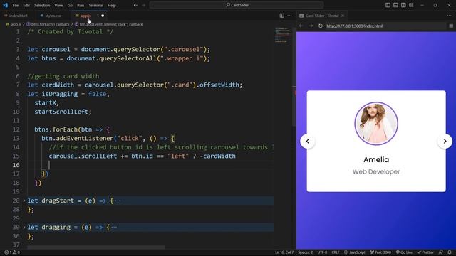 Create A Draggable Card Slider in HTML CSS & JavaScript смотреть онлайн