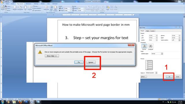 Microsoft Word Page Border In Mm