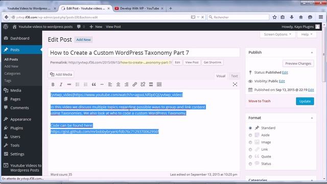 Youtube videos to wordpress posts - quick overview смотреть онлайн