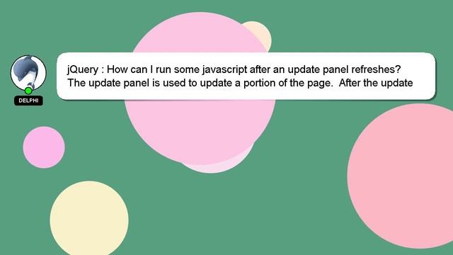 jQuery : How can I run some javascript after an update panel refreshes? смотреть онлайн