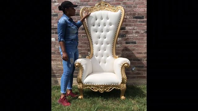 White & Gold Throne Chair смотреть онлайн