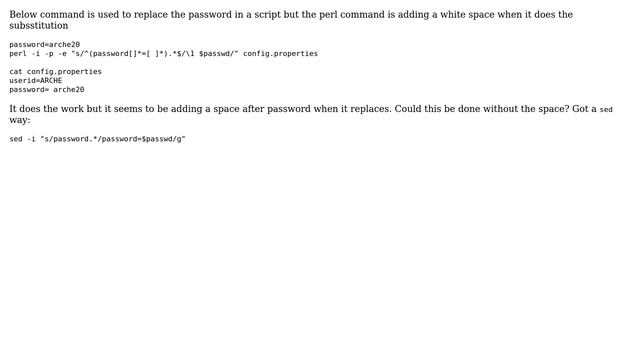 Unix & Linux: Perl /Sed replacement смотреть онлайн