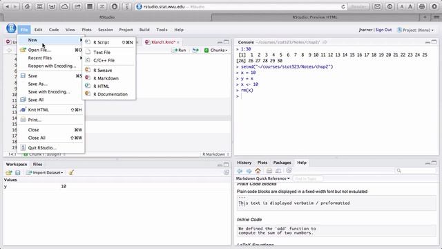 R Programming - Stats 523 - August 21, 2013 Lecture - Chapter 2.1 - R Markdown & R Language смотреть онлайн