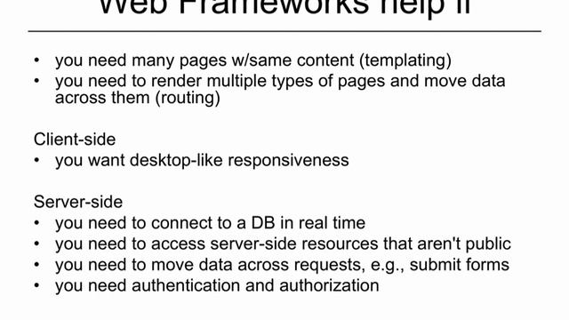 Web frameworks overview смотреть онлайн