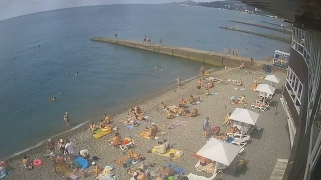 Веб камера  пляж Адлер  Бархатный сезон . Сентябрь Часть 4