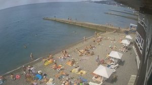 Веб камера , пляж Адлер , Бархатный сезон . Сентябрь Часть 4