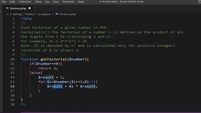 Find factorial of a given number in PHP смотреть онлайн