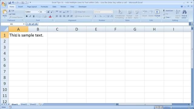 Excel Tips 31 - Add Multiple Lines to Text within Cells - Use the Enter key within a cell смотреть онлайн