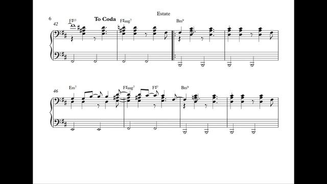 Bruno Martino - Estate - Bossa nova sheet music смотреть онлайн