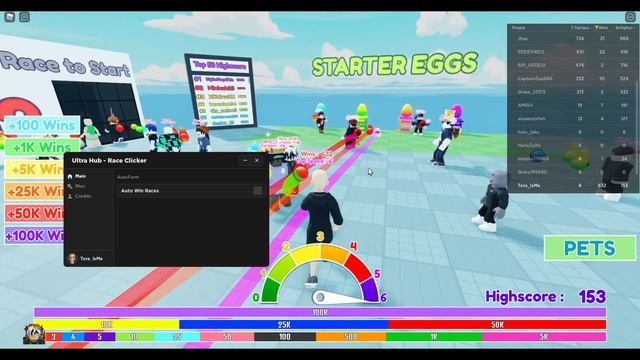 Roblox Race Clicker Script - Auto Farm Win смотреть онлайн
