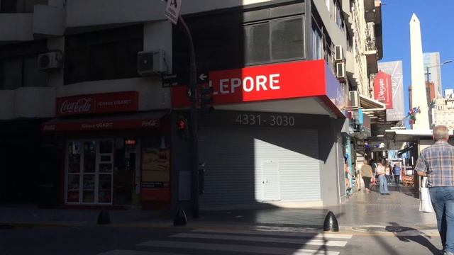 Centro de Buenos Aires, Av. Corrientes [4K]. Sonido ambiente (walking video tour) смотреть онлайн