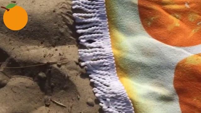 Круглый пляжный коврик-полотенце с бахромой Апельсин смотреть онлайн