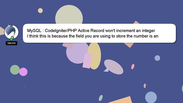 MySQL : CodeIgniter/PHP Active Record won't increment an integer смотреть онлайн
