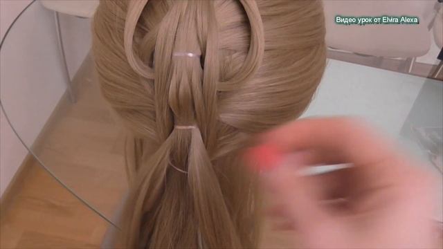 Коса ажурная без плетения, на резиночках смотреть онлайн