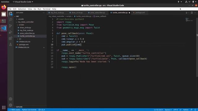 Combine Publisher and Subscriber in a Closed Loop System - ROS Tutorial 9 (ROS1) смотреть онлайн