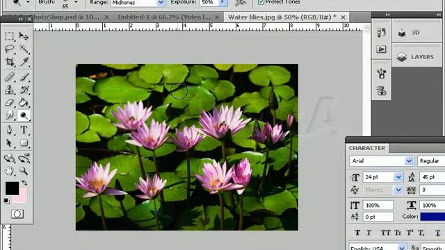 Photoshop Dos & burn tool used смотреть онлайн
