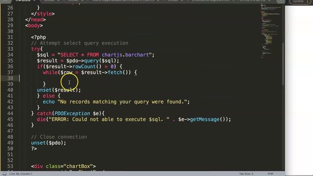 3 Create a Bar Chart with Database Arrays | Chartjs Mysql Database Series смотреть онлайн