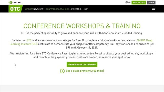 NVIDIA GTC 2021 | GPU Technology Conference (GTC) November 2021 | NVIDIA DLI Course Giveaway смотреть онлайн