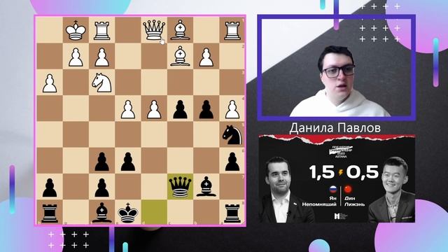 Обзор | Матч за шахматную корону Ян Непомнящий - Дин Лижэнь | 2 партия | Данила Павлов смотреть онлайн