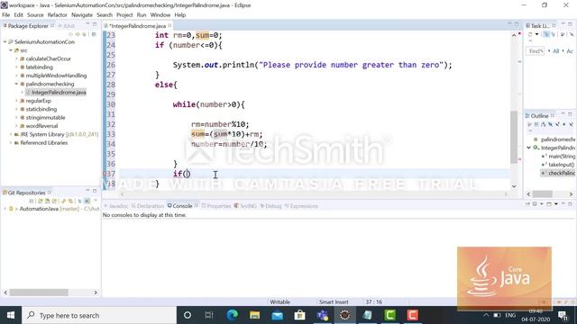 Integer Palindrome | Check a Integer is palindrome or not | Palindrome Checking using Core Java смотреть онлайн