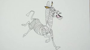 Как нарисовать Марти, зебру из Мультфильма Мадагаскар