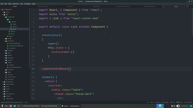 Tutorial CRUD API Rest – CodeIgniter 4 & React.js #5 List смотреть онлайн