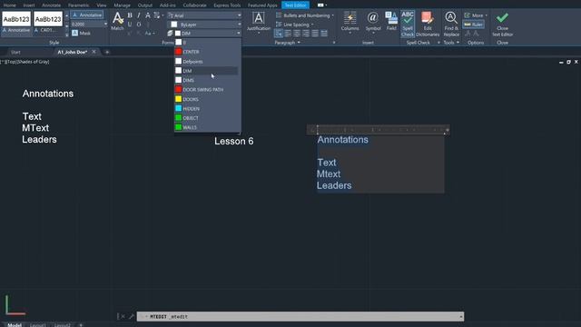 Lesson 7: Text, MText, MLeader Commands смотреть онлайн