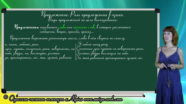 Предложение. Роль предложения в языке. Виды предложений по цели высказывания смотреть онлайн