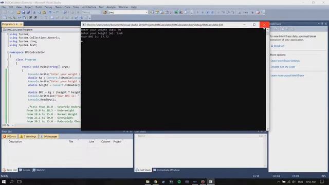 [C#] HOW TO MAKE A CONSOLE BMI CALCULATOR смотреть онлайн