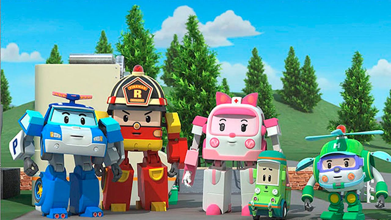 Мультфильм про машинки Робокар Поли и автомойка  ロボカーポリー 로보카 폴리.