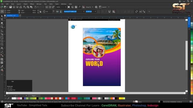 Tourist Flyer Design Tutorial | CorelDRAW 2021 | Simplified Tuts смотреть онлайн