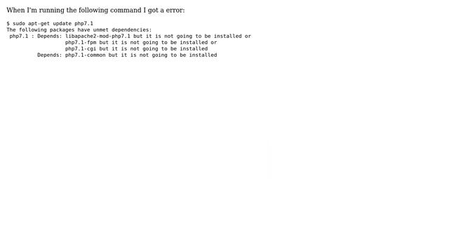 Ubuntu: Unmet dependencies for php7.1 on Ubuntu 14.04 (2 Solutions!!) смотреть онлайн