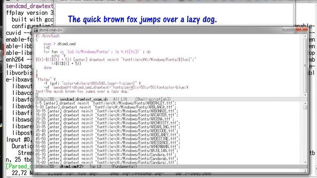ffmpeg examples - sendcmd for drawtext смотреть онлайн