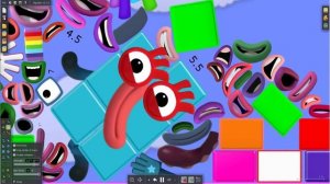 Numberblock Puzzle Tetris Game SMR SPACE | Number Halves 0.5 to 10.5 | The Floor is LAVA by Algodoo