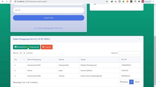 Cara membuat APLIKASI BUKU TAMU dengan PHP + MySQLi | #1 - Pengantar смотреть онлайн