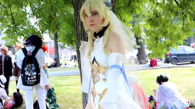 Genshin Impact Lumine Bride Cosplay by moona (Uwowo Lumine Bride Costume) смотреть онлайн