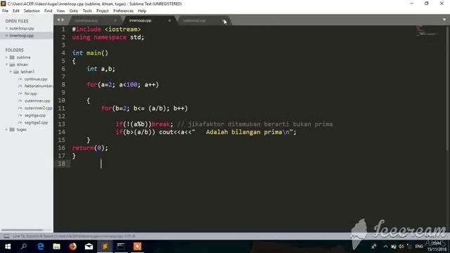 TUTORIAL PROGRAM CONTINUE, INEER LOOP. OUTER LOOP ( DI SUBLIME TEX ) смотреть онлайн