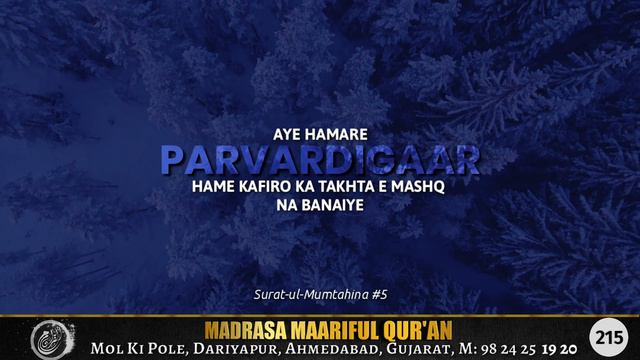 40 Rabbana Series | No #39 Surat-ul-Mumtahina #5 | Dua From Quran | Islamic WhatsAppStatus No#215