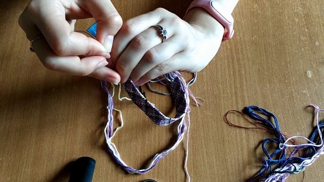 Фенечка шотландка с застежкой кнопкой / Friendship Bracelet With Snap Button