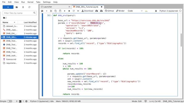 Arbeiten mit dem DNBLab: Beispielabfrage zur SRU Schnittstelle смотреть онлайн