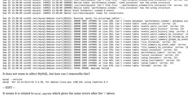 MySQL startup errors: ERROR 1005 смотреть онлайн