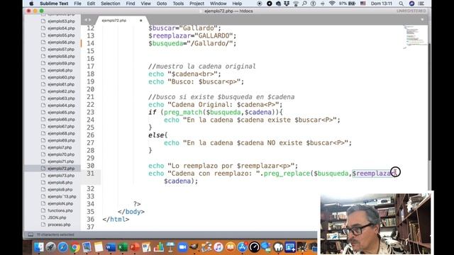 Ejemplo 72 con PHP uso de preg_replace() смотреть онлайн