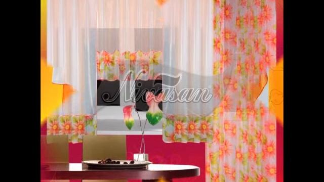 Кухонные шторы Барбарис. Красивые шторы в кухню. смотреть онлайн