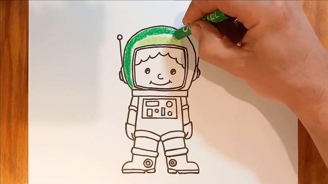 Как нарисовать космонавта /рисунок космонавта / how to draw an astronaut / figure astronaut. смотреть онлайн
