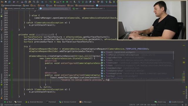 Android camera2 API video app - Part 10 starting the preview display смотреть онлайн
